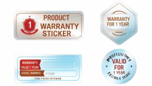 "Tem bảo hành phân loại theo công nghệ in, bao gồm in offset, in kỹ thuật số, in nhiệt."