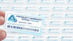 Tem bảo hành đơn giản, dễ dán, thiết kế gọn gàng.