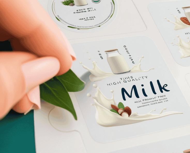 Tem decal sữa nền trắng đục, in sắc nét, bám dính tốt, chống nước, chống trầy xước, phù hợp làm tem nhãn sản phẩm, tem bảo hành, tem quảng cáo.